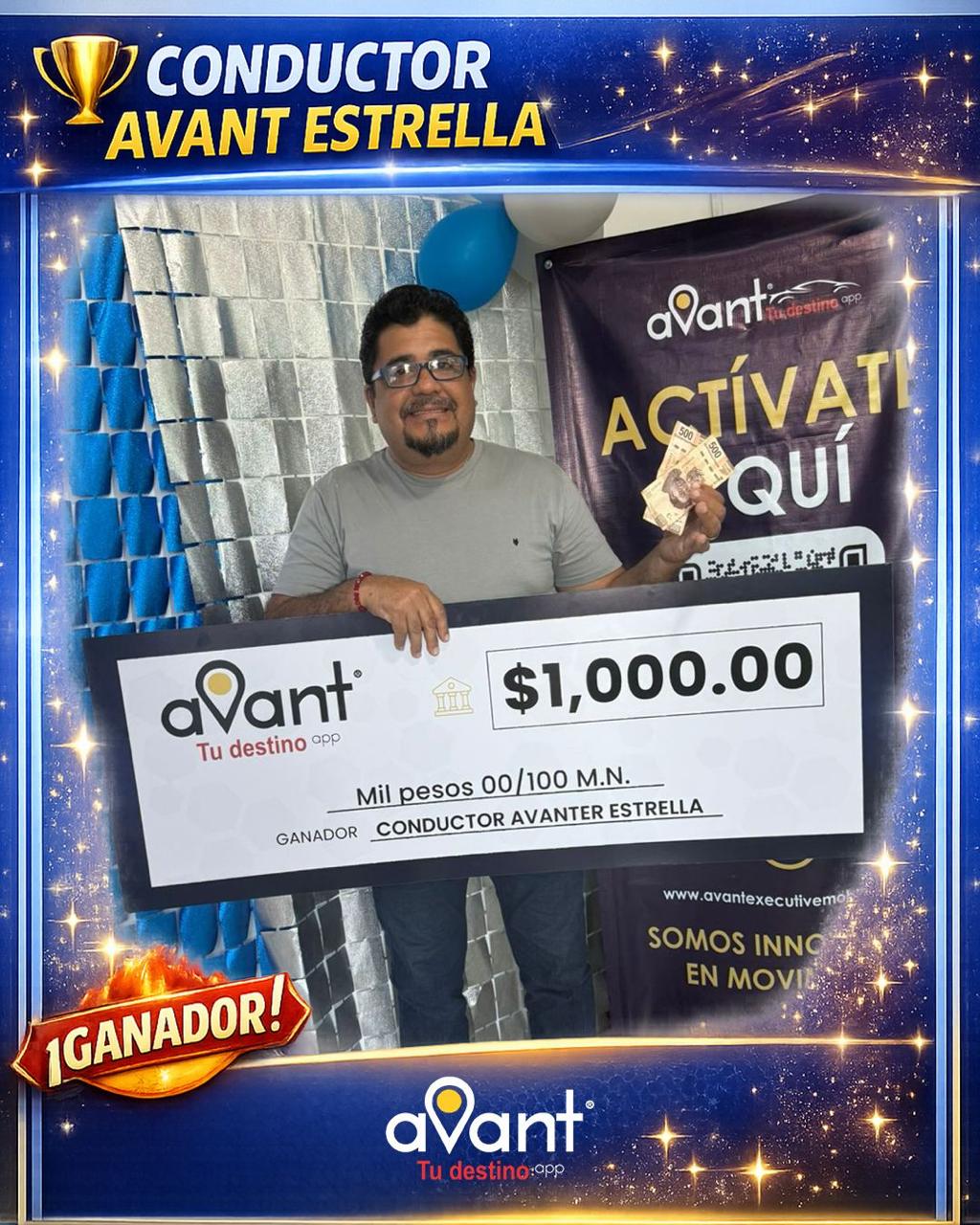 Conductor Avant con su pago semanal