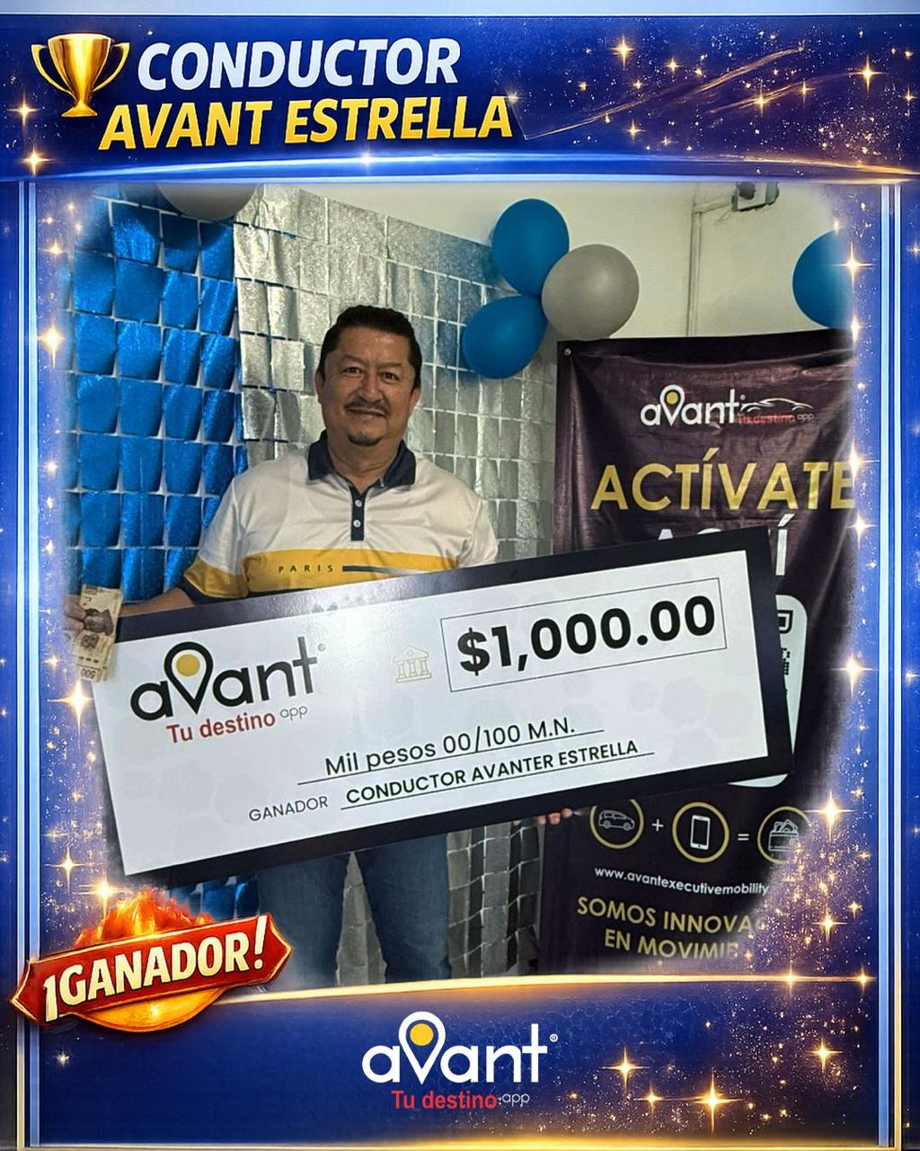 Conductor Avant recibe efectivo